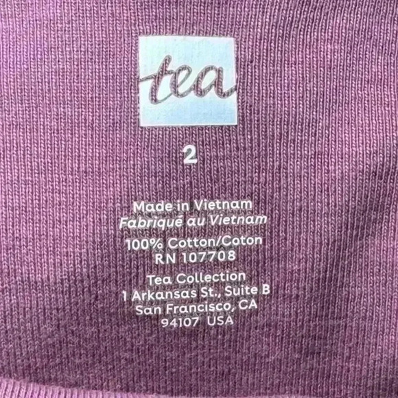 Tea Collection Girls Purple Skirted Ballet Dress Size 2 Bunny Print - Picture 5 of 5